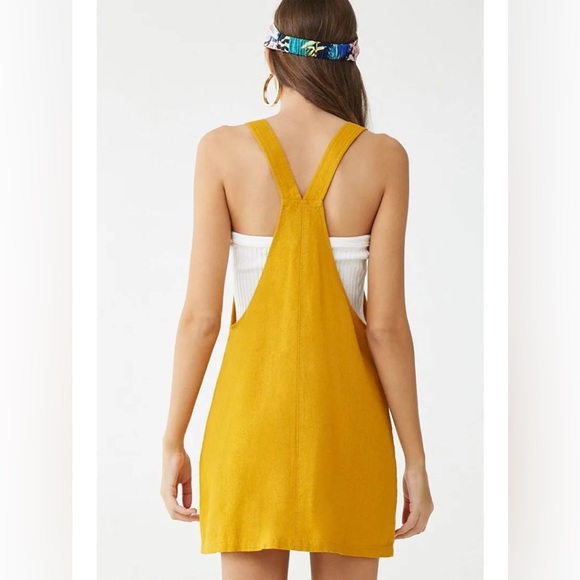 Overall Mini Dress Skirt - Golden Yellow (Mustard) - Picture 2 of 5